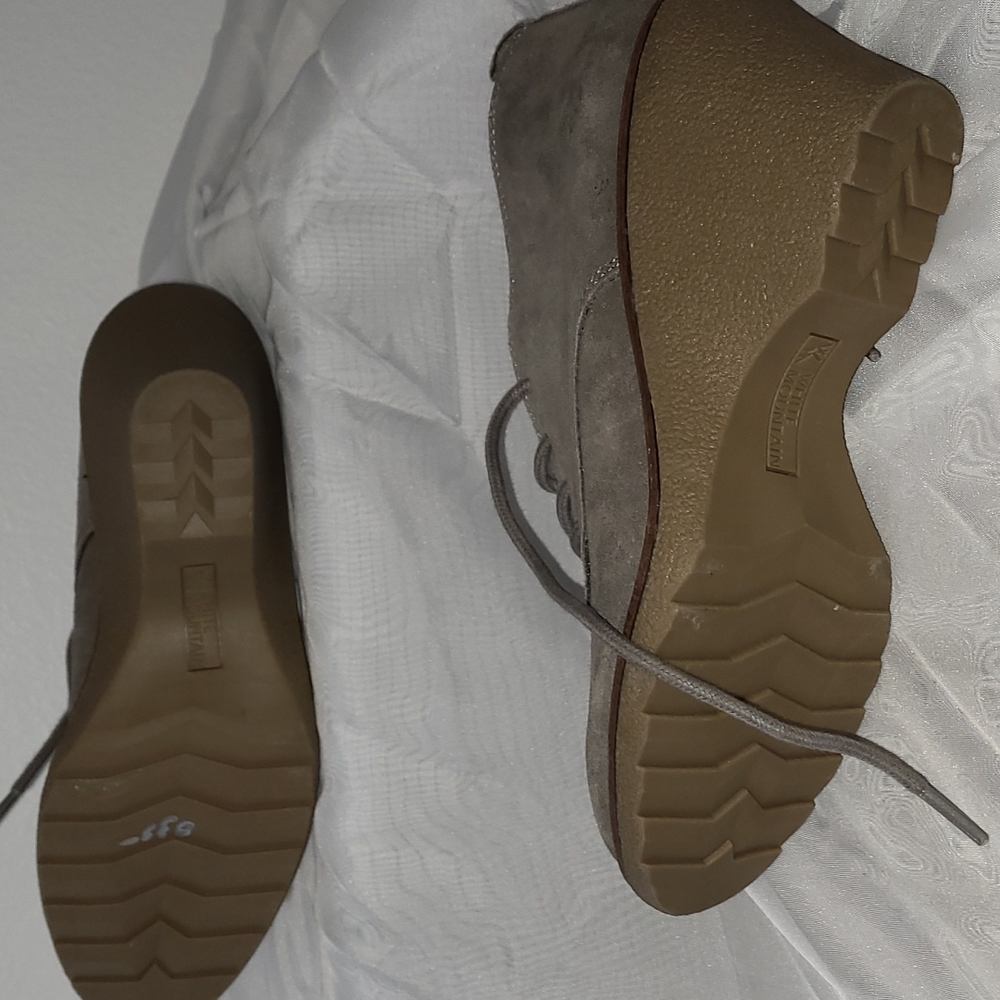 LEATHER SUEDE tan ankel Wedge boots, NWOT - Picture 4 of 4